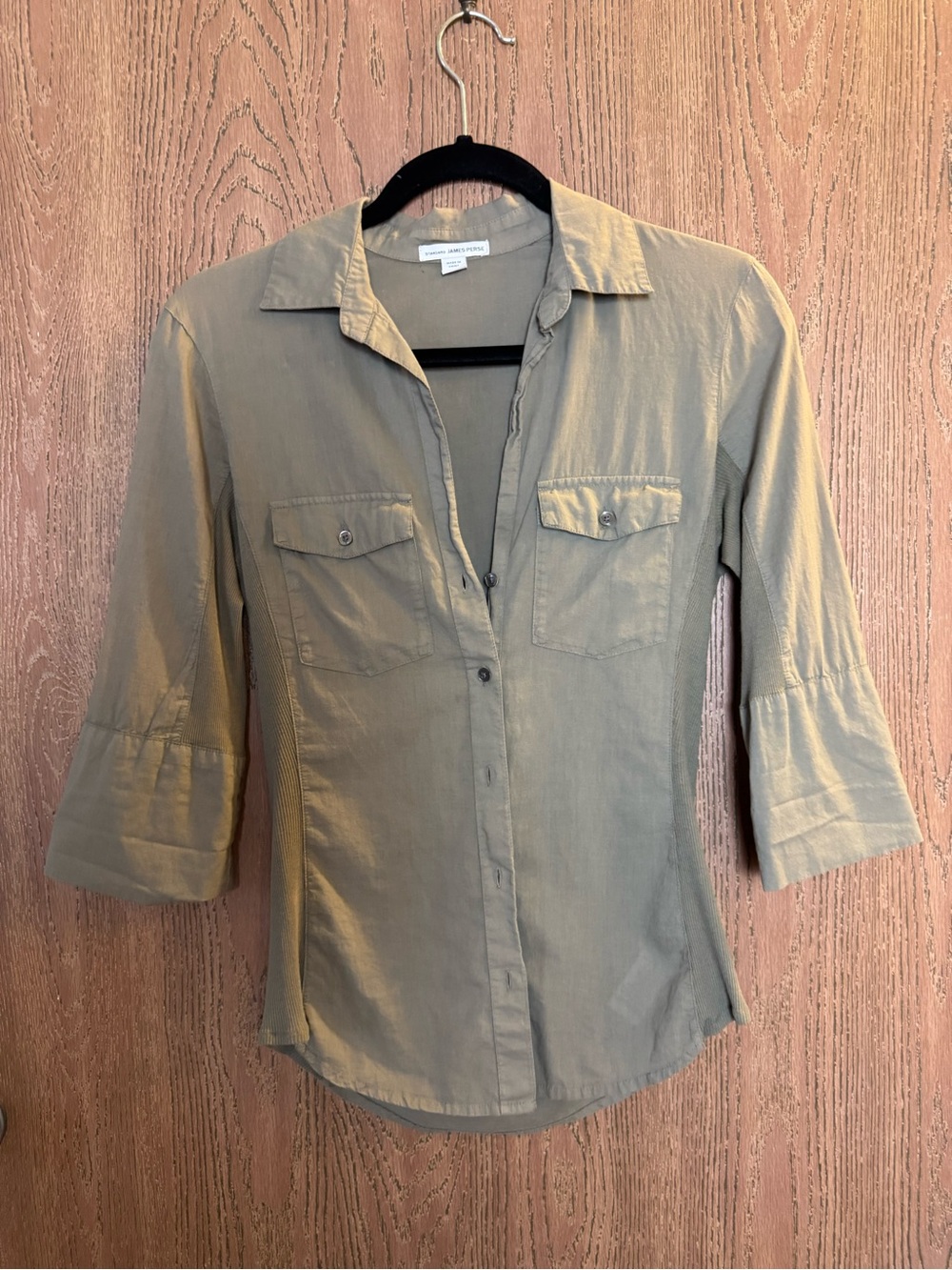 James Perse Olive Button-Front Women's Shirt